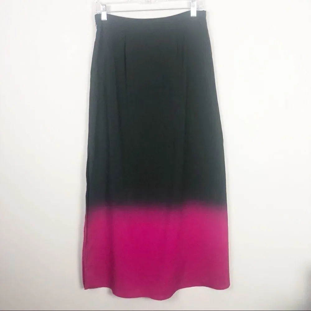 VINCE CAMUTO | Black to Pink Ombré Maxi Skirt Sz 2